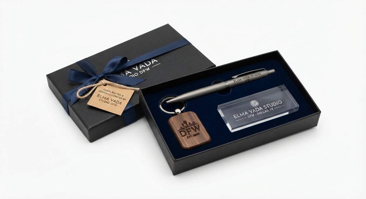 Meaningful, personalized gear to recognize milestones and reward your team. Elma Vada Studio DFW